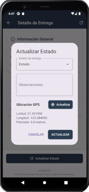 Actualización de estado